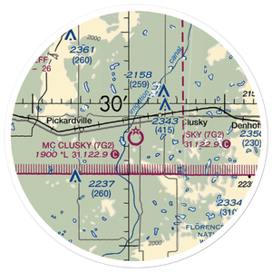 Mc Clusky Municipal Airport (7G2) VFR Sectional Sticker (20 mile)