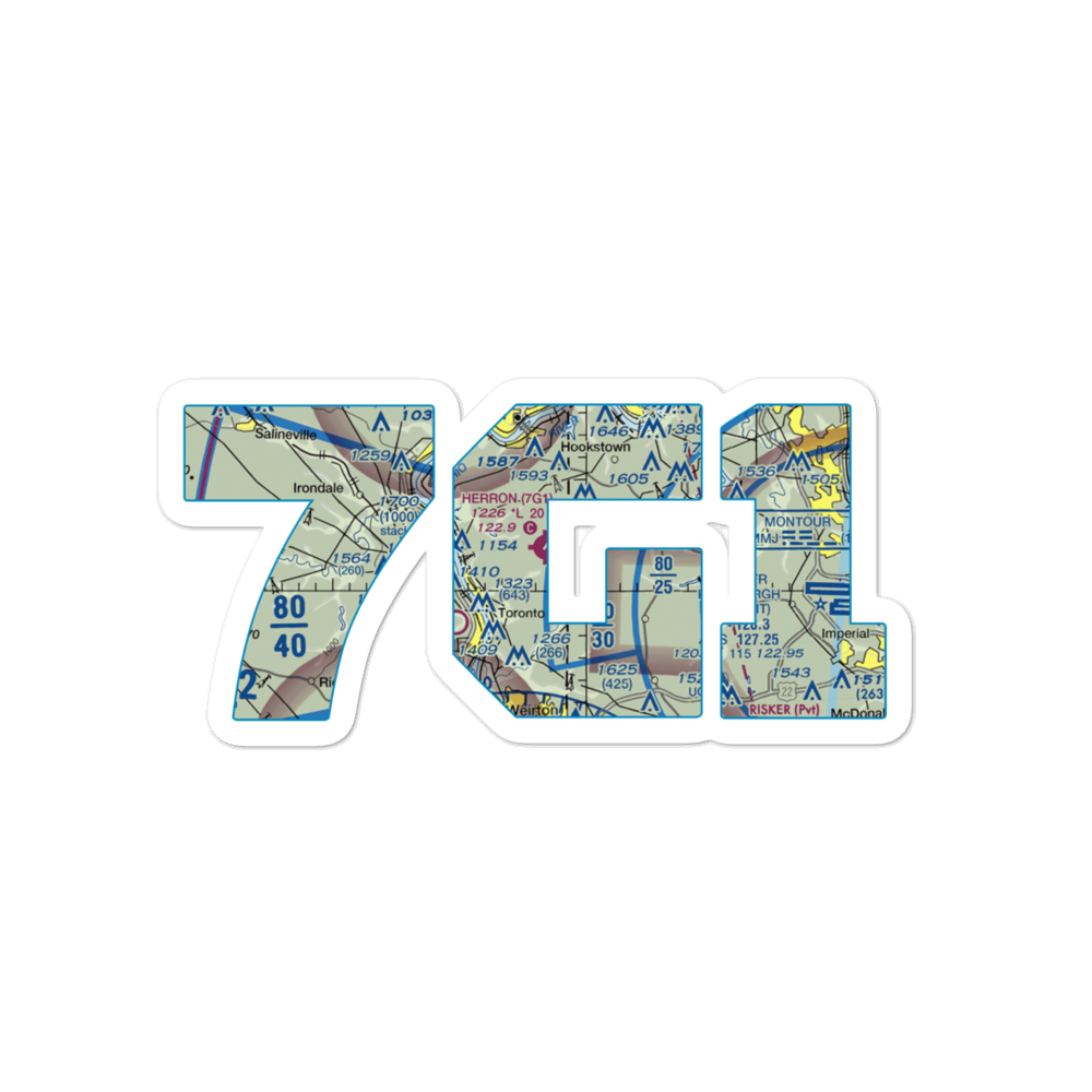Herron Airport (7G1) VFR Sectional Sticker 