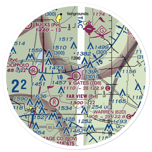 Gates Airport (7D8) VFR Sectional Sticker (20 mile)