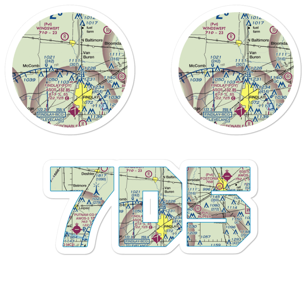 Priebe Airport (7D5) VFR Sectional Sticker Pack 