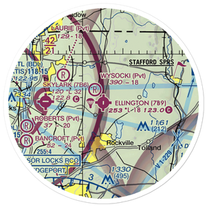 Ellington Airport (7B9) VFR Sectional Sticker (20 mile)