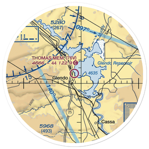 Thomas Memorial Airport (76V) VFR Sectional Sticker (20 mile)