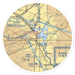 Thomas Memorial Airport (76V) VFR Sectional Sticker (30 mile)