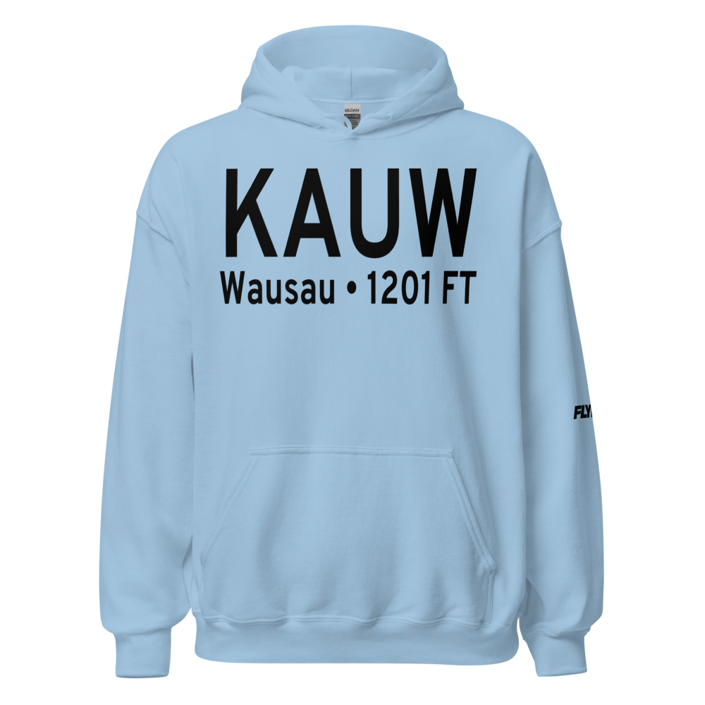 Wausau Downtown Airport (KAUW) ICAO Hoodie Sweatshirt 