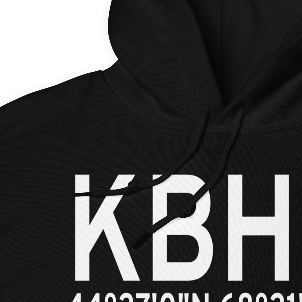 Hancock County-Bar Harbor Airport (KBHB) ICAO Hoodie Sweatshirt 