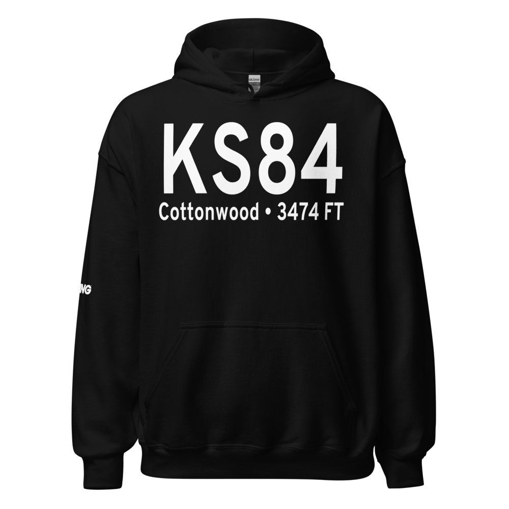 Cottonwood Municipal Airport (KS84) ICAO Hoodie Sweatshirt 
