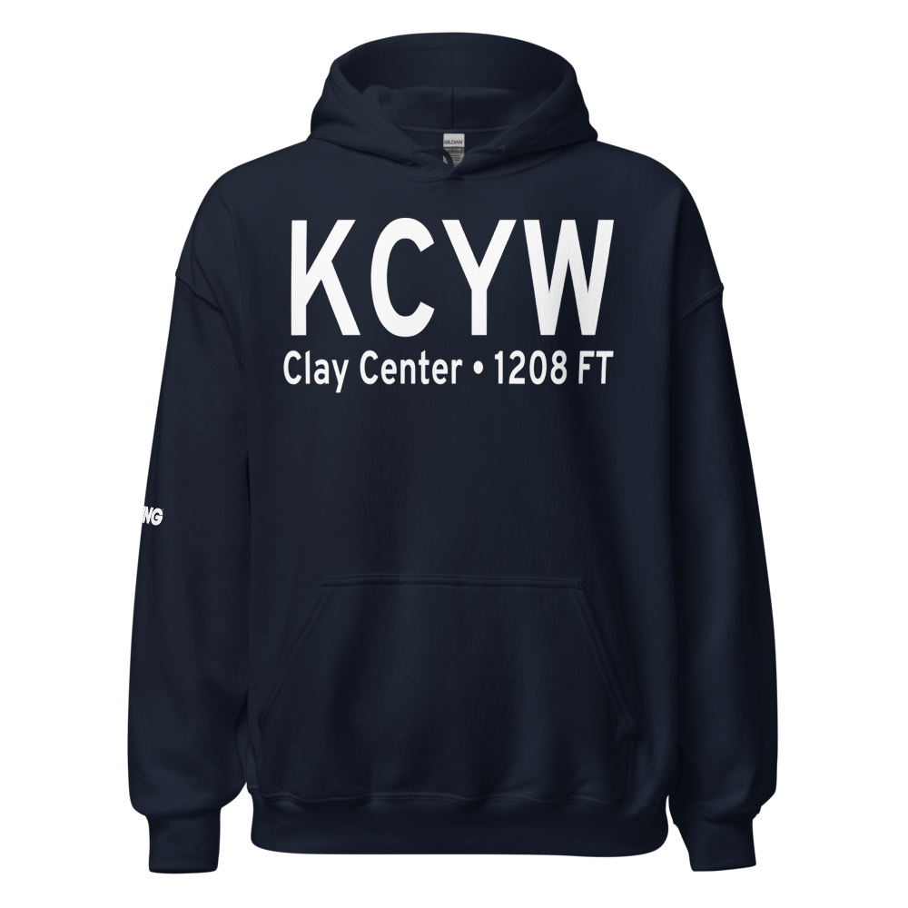 Clay Center Municipal Airport (KCYW) ICAO Hoodie Sweatshirt 