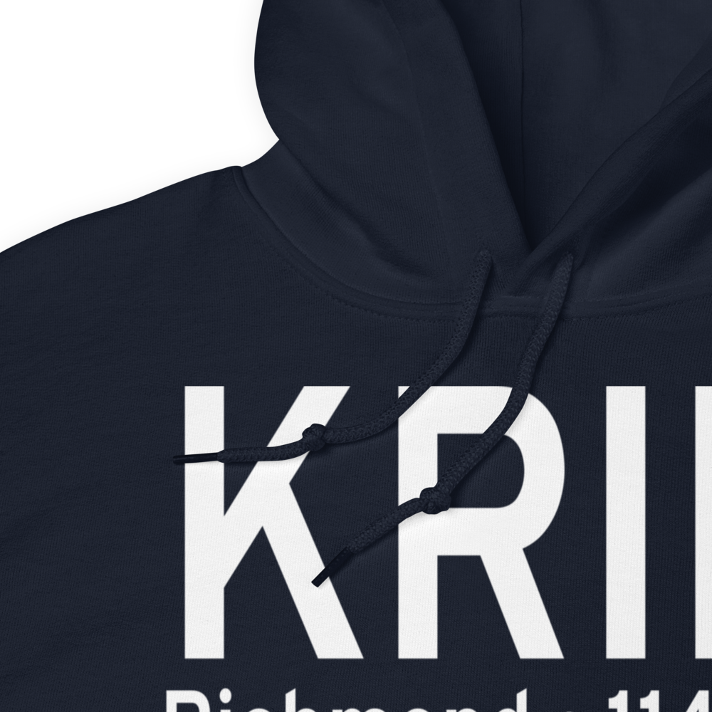 Richmond Municipal Airport (KRID) ICAO Hoodie Sweatshirt 