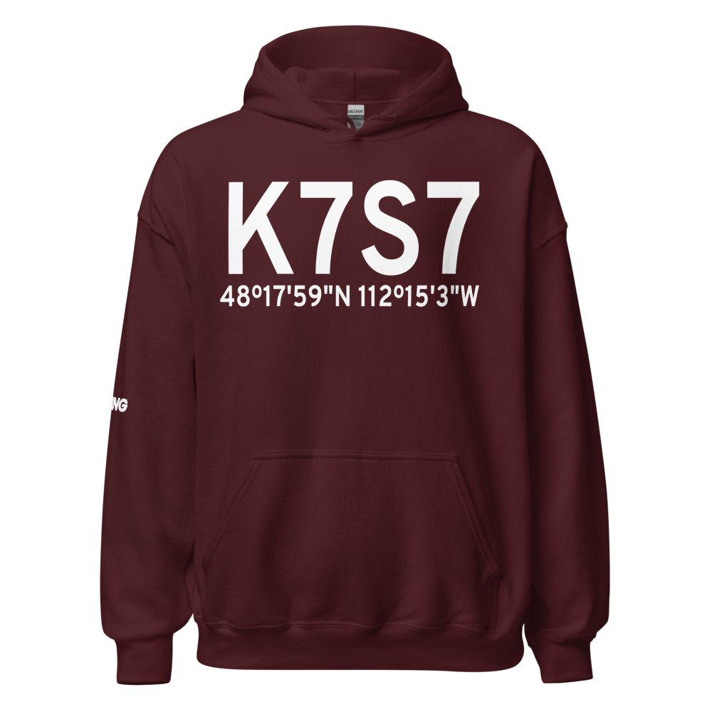 Valier Airport (K7S7) ICAO Hoodie Sweatshirt 
