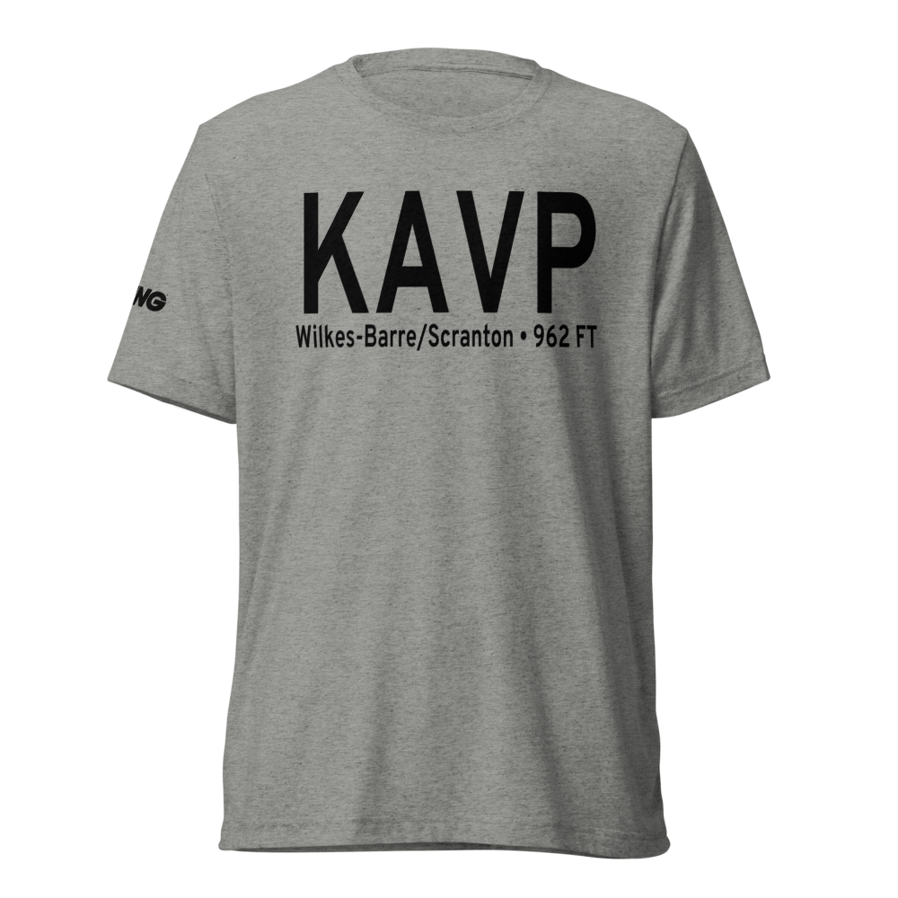 Wilkes Barre Scranton International Airport (KAVP) ICAO Tri-blend T-Shirt 