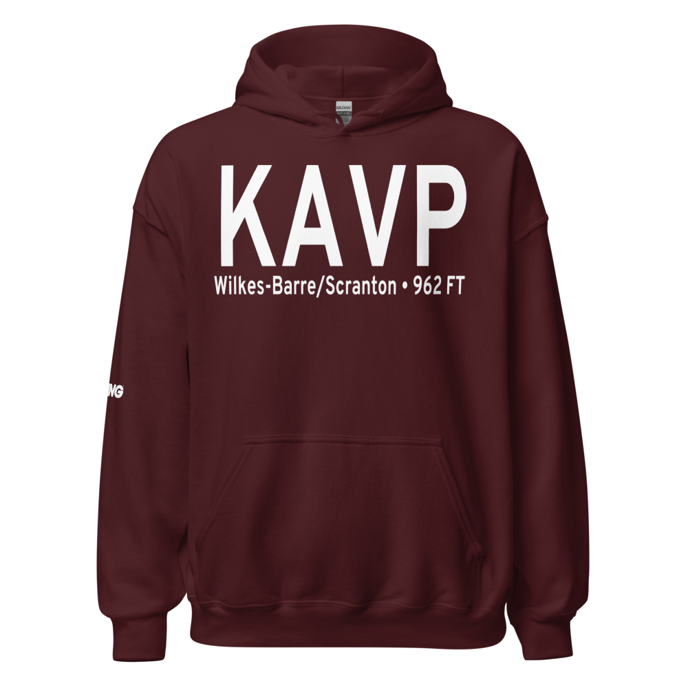 Wilkes Barre Scranton International Airport (KAVP) ICAO Hoodie Sweatshirt 