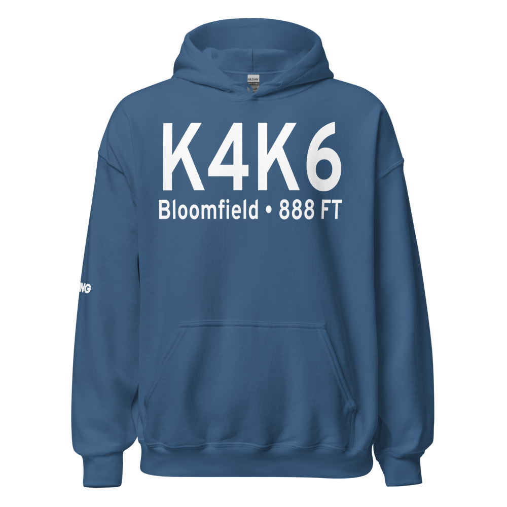 Bloomfield Municipal Airport (K4K6) ICAO Hoodie Sweatshirt 