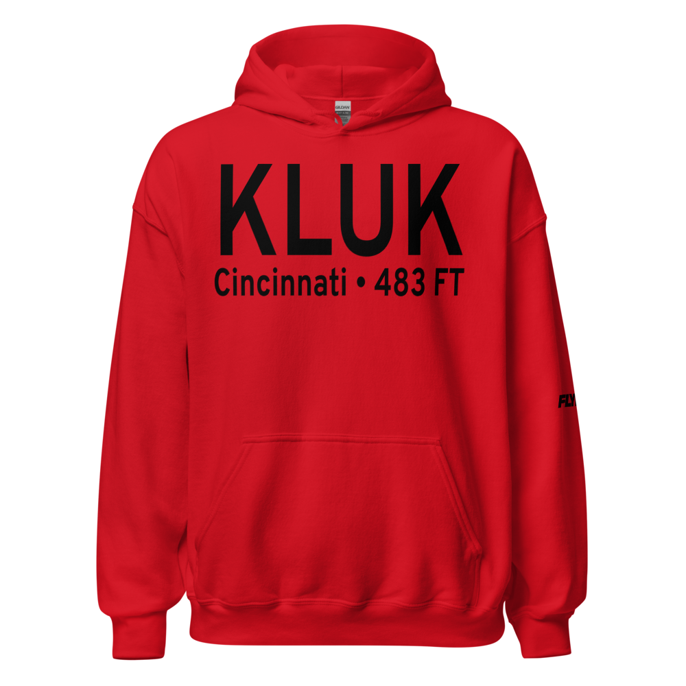 Cincinnati Municipal Airport Lunken Field (KLUK) ICAO Hoodie Sweatshirt 