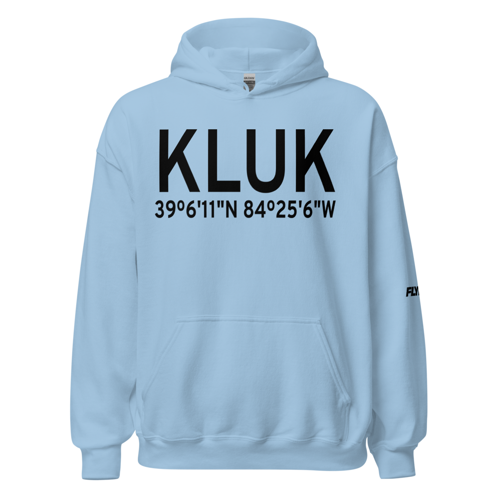 Cincinnati Municipal Airport Lunken Field (KLUK) ICAO Hoodie Sweatshirt 