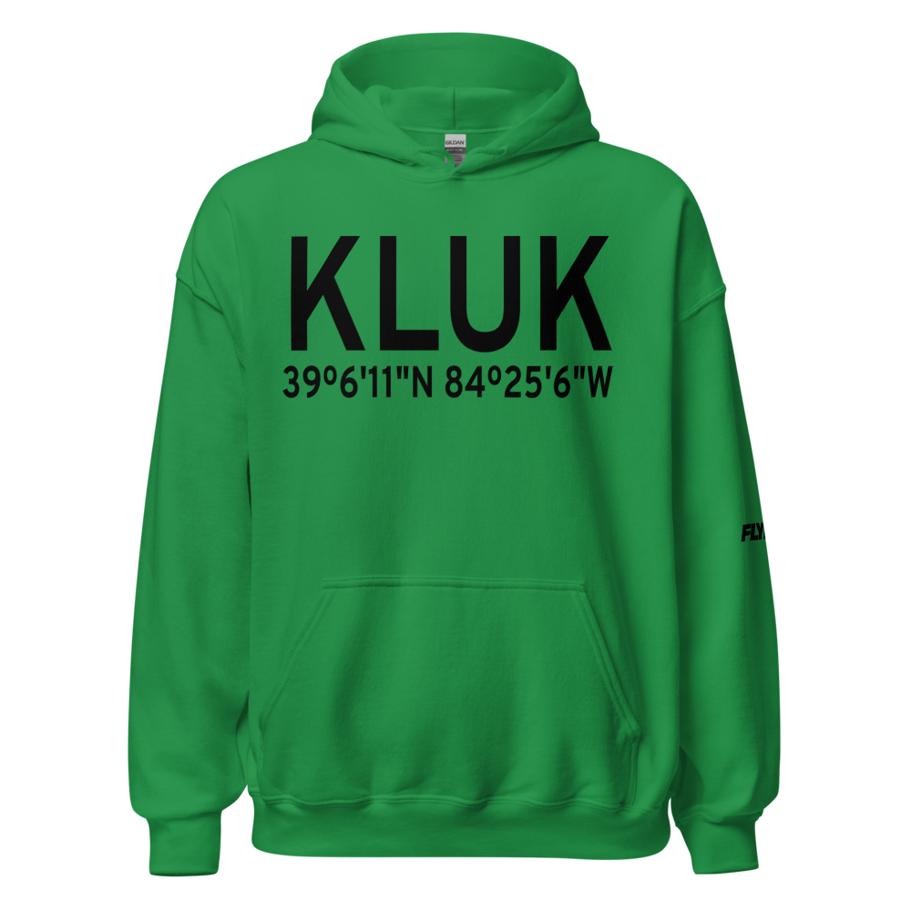 Cincinnati Municipal Airport Lunken Field (KLUK) ICAO Hoodie Sweatshirt 