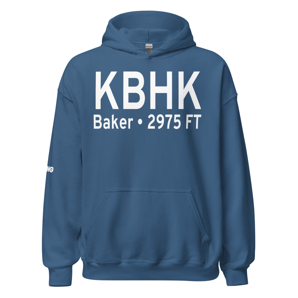 Baker Municipal Airport (KBHK) ICAO Hoodie Sweatshirt 