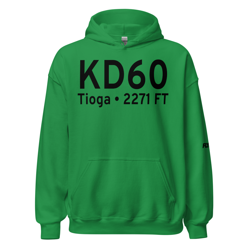 Tioga Municipal Airport (KD60) ICAO Hoodie Sweatshirt 