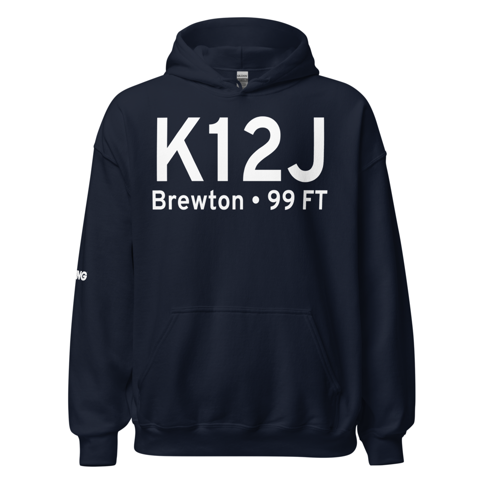 Brewton Municipal Airport (K12J) ICAO Hoodie Sweatshirt 