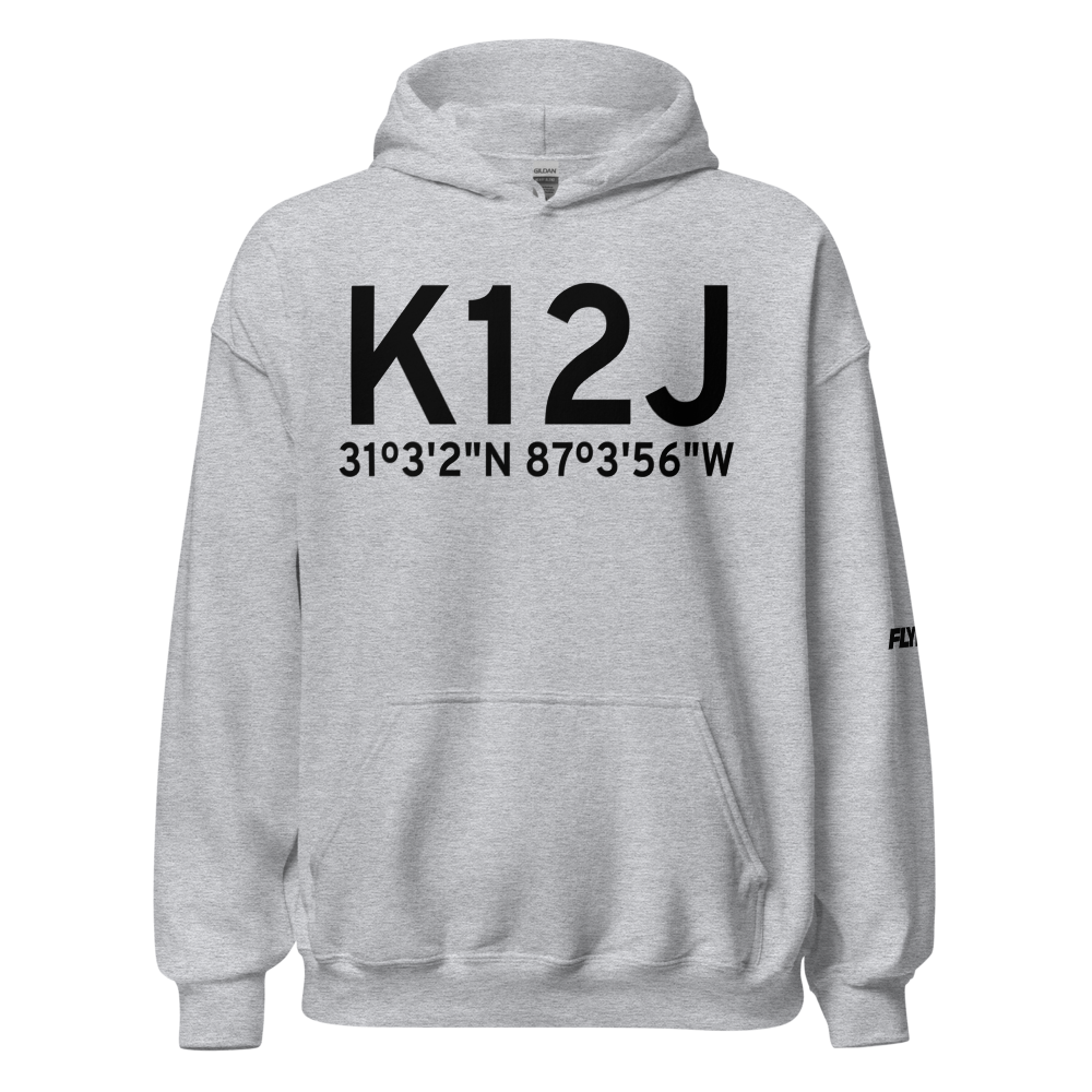 Brewton Municipal Airport (K12J) ICAO Hoodie Sweatshirt 