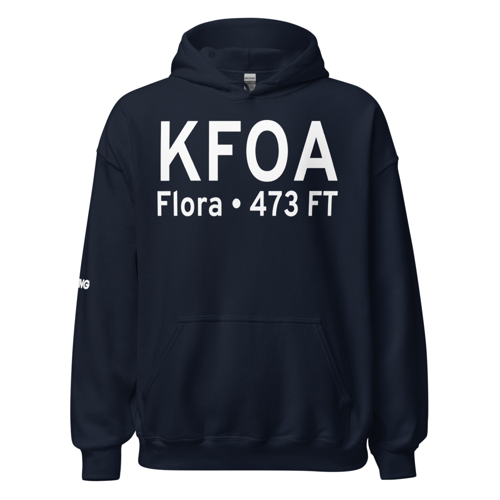 Flora Municipal Airport (KFOA) ICAO Hoodie Sweatshirt 