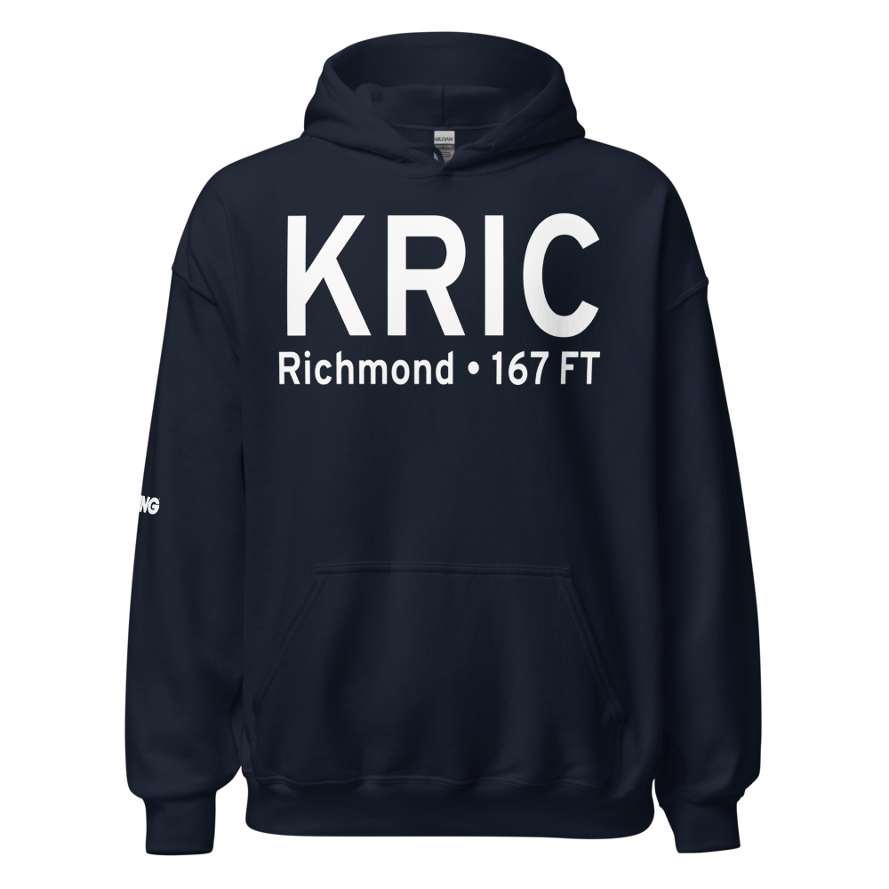 Richmond International Airport (KRIC) ICAO Hoodie Sweatshirt 