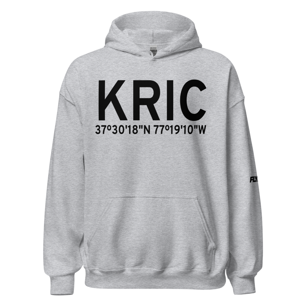 Richmond International Airport (KRIC) ICAO Hoodie Sweatshirt 