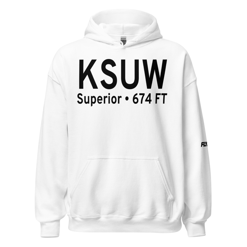 Richard I Bong Airport (KSUW) ICAO Hoodie Sweatshirt 