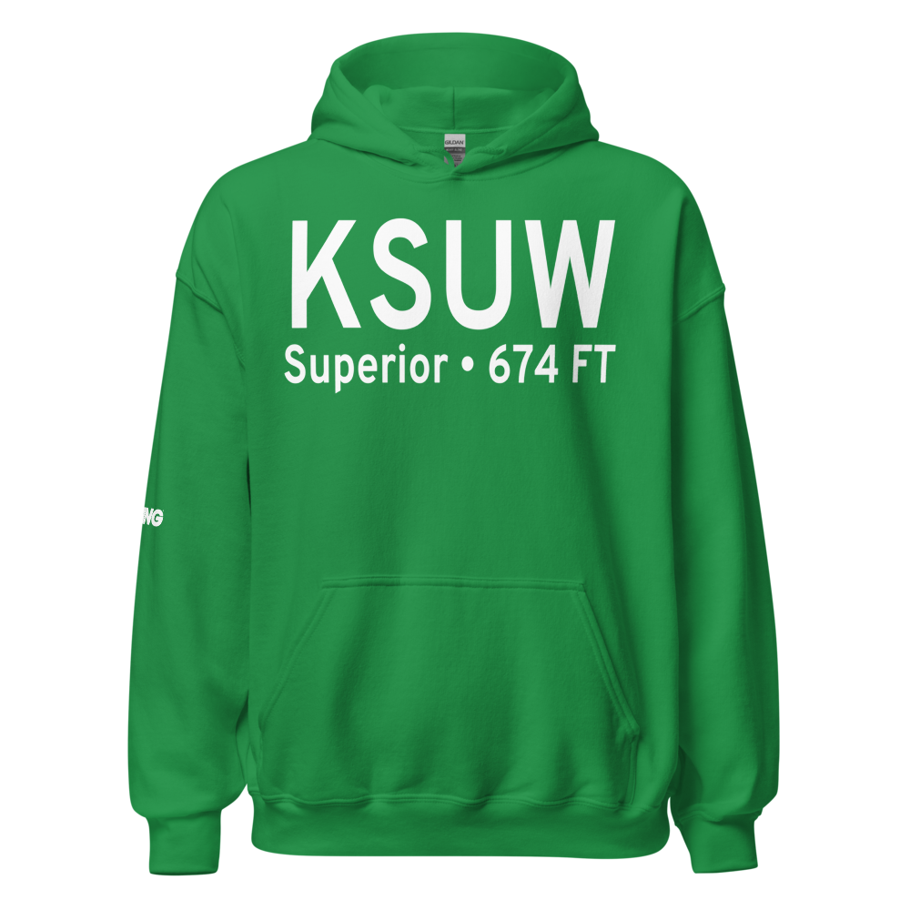 Richard I Bong Airport (KSUW) ICAO Hoodie Sweatshirt 