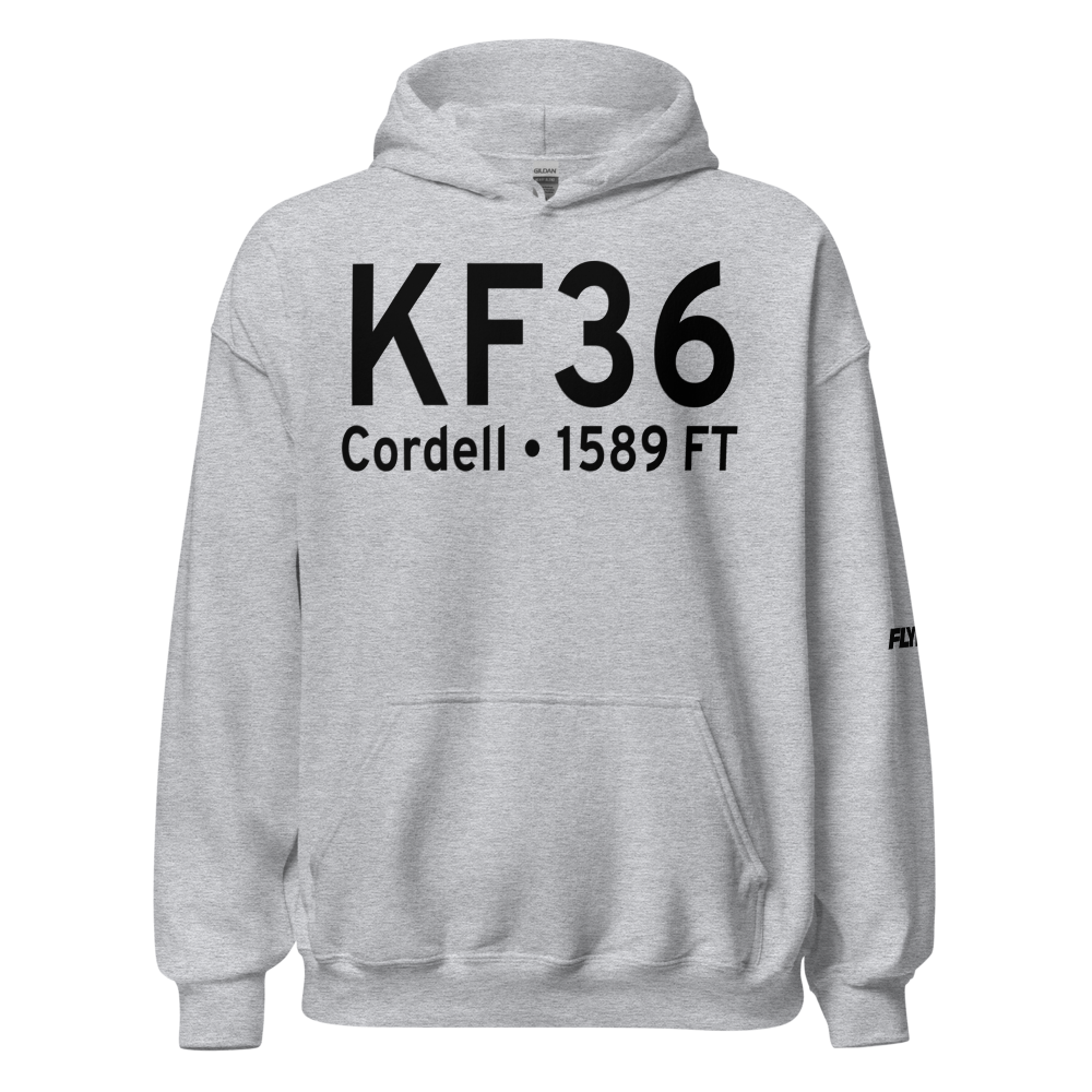 Cordell Municipal Airport (KF36) ICAO Hoodie Sweatshirt 