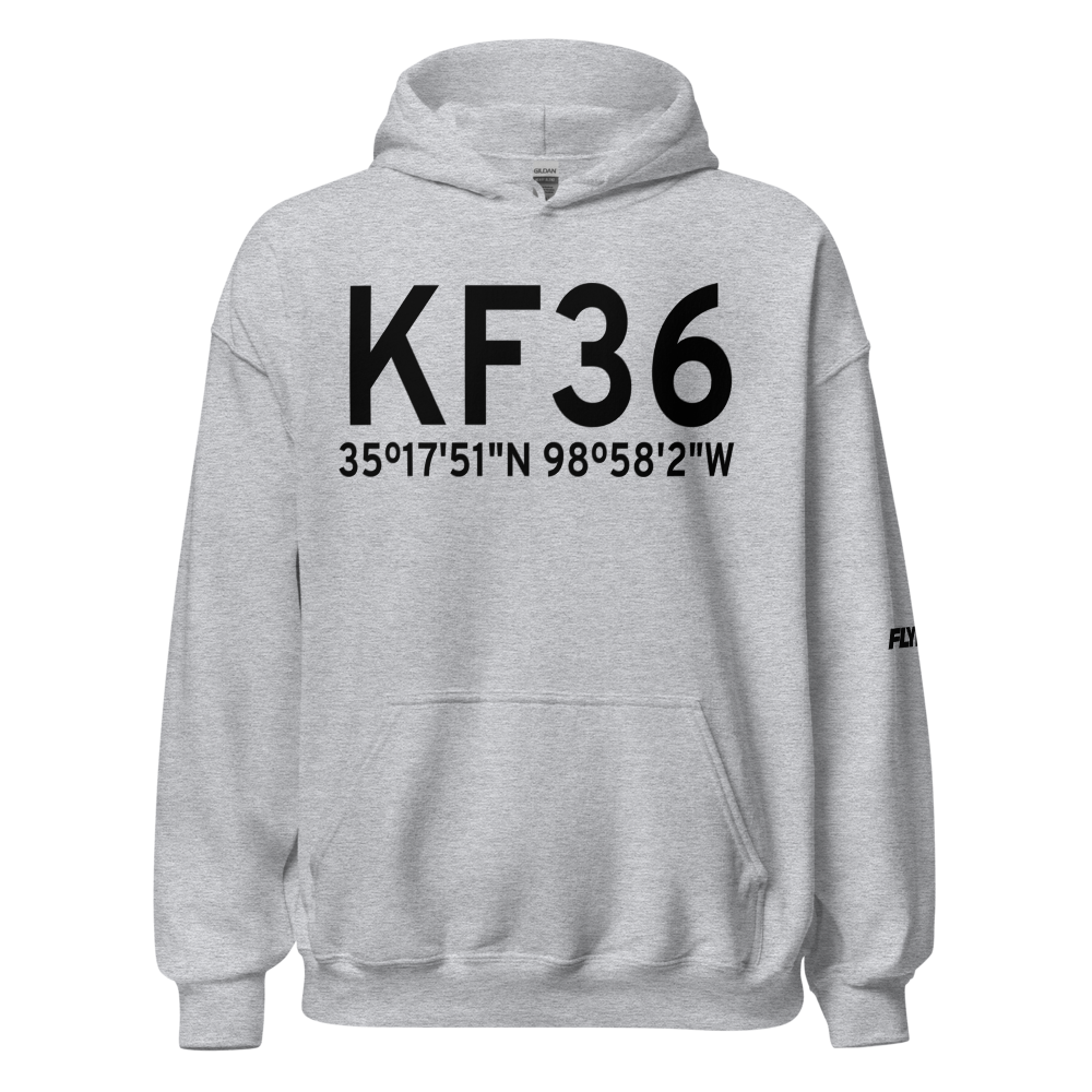 Cordell Municipal Airport (KF36) ICAO Hoodie Sweatshirt 