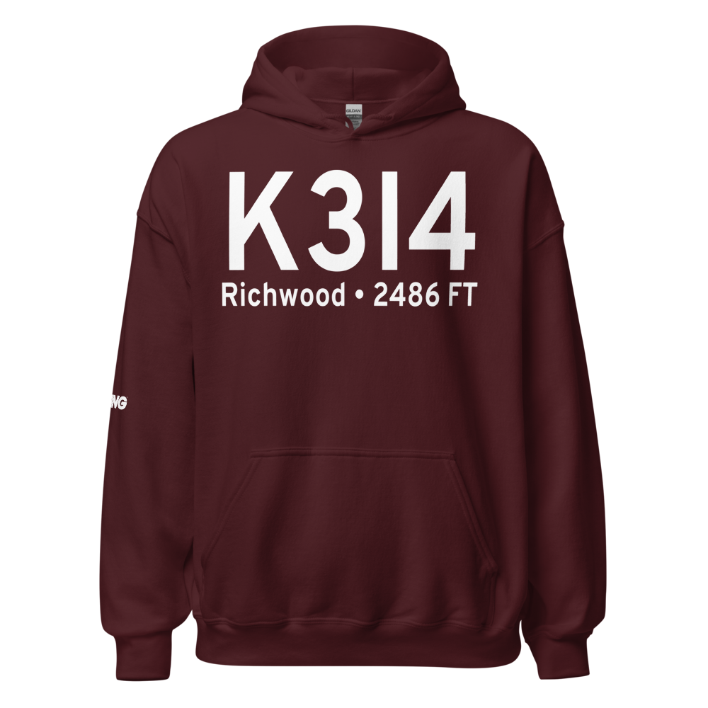 Richwood Municipal Airport (K3I4) ICAO Hoodie Sweatshirt 