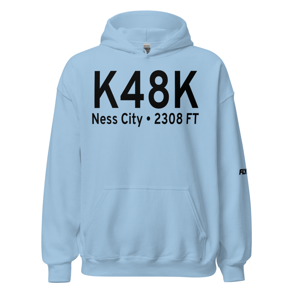 Ness City Municipal Airport (K48K) ICAO Hoodie Sweatshirt 