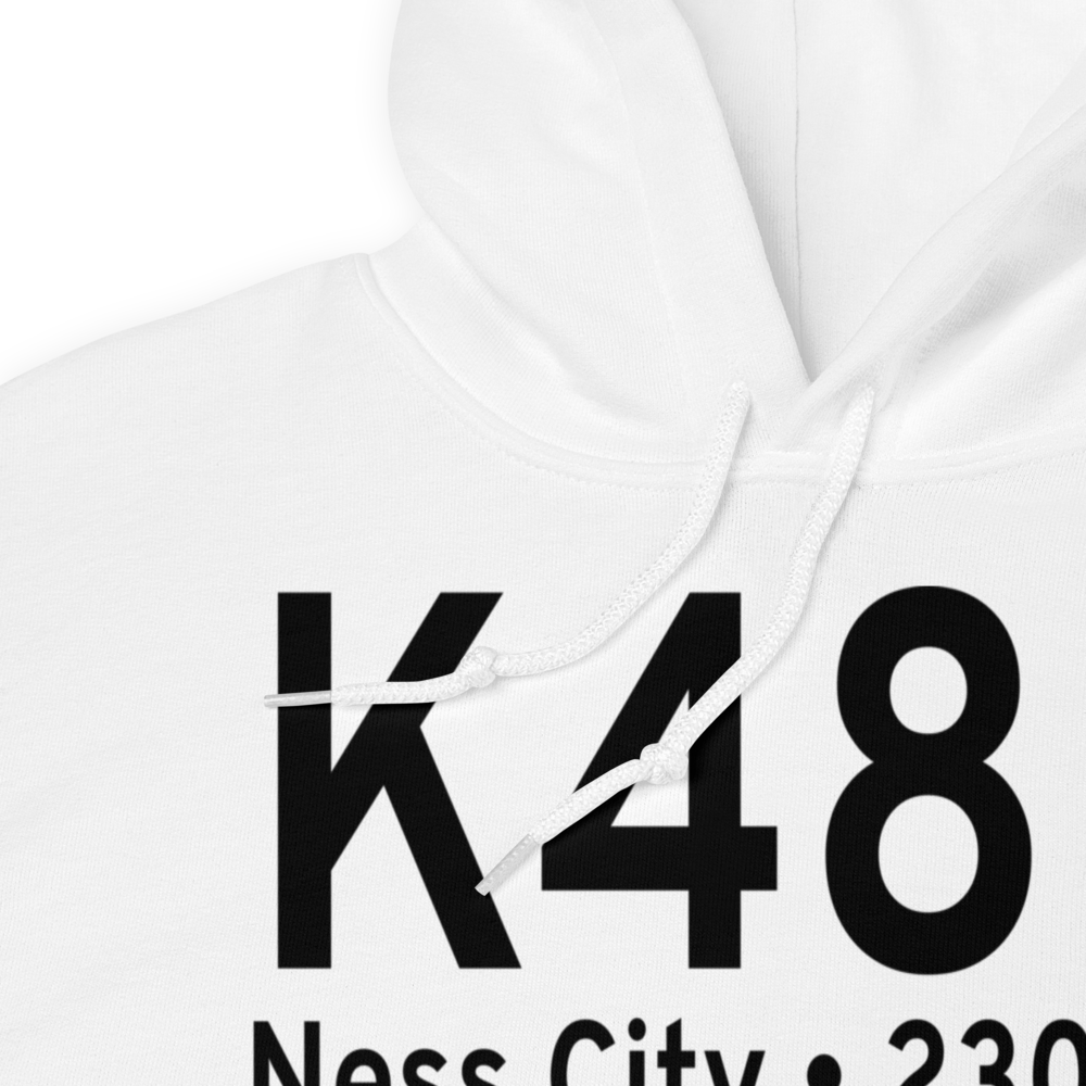 Ness City Municipal Airport (K48K) ICAO Hoodie Sweatshirt 
