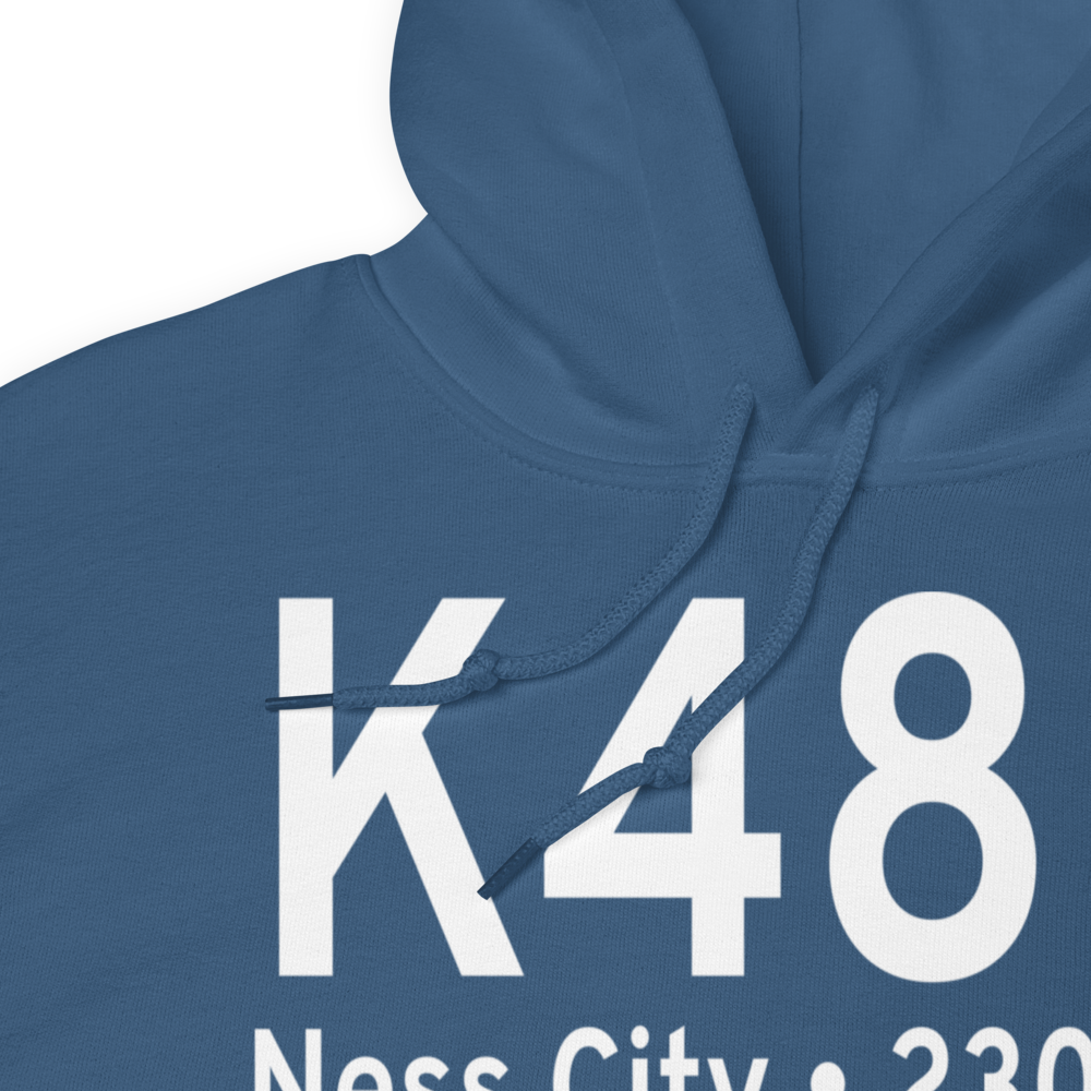 Ness City Municipal Airport (K48K) ICAO Hoodie Sweatshirt 