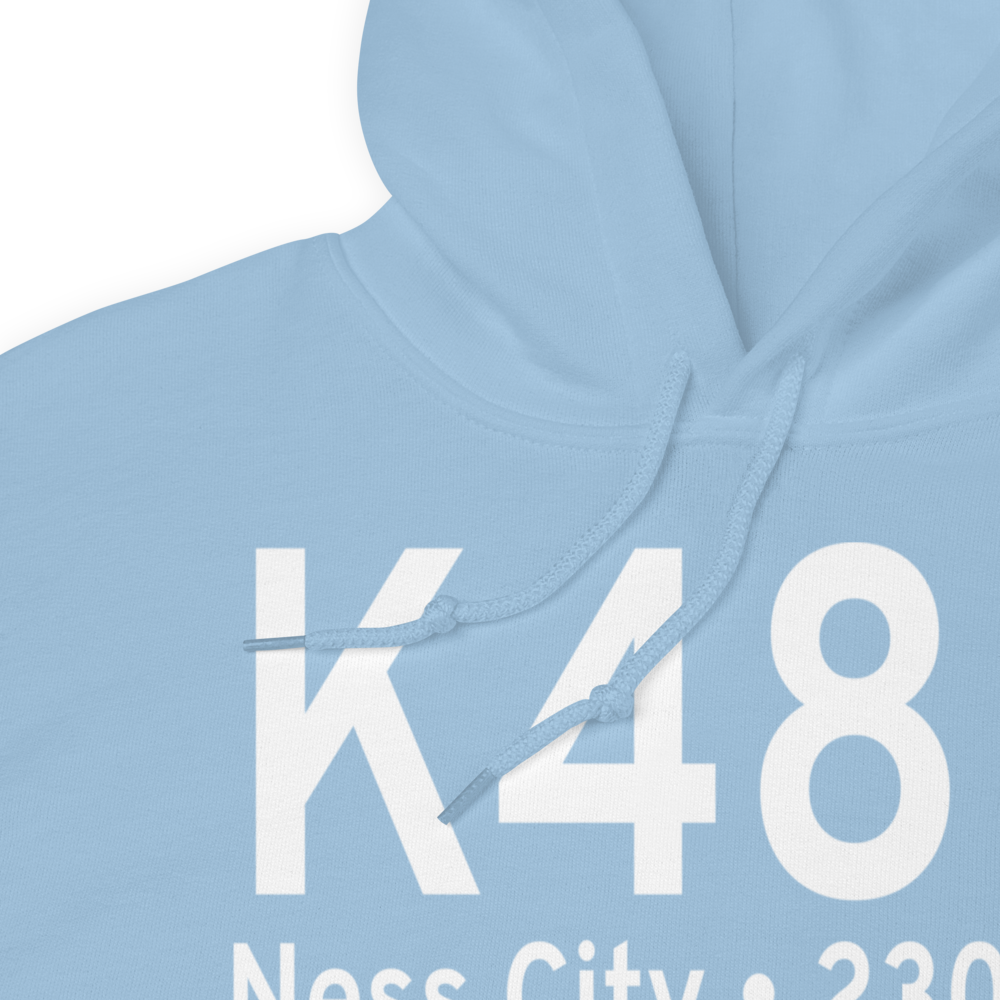 Ness City Municipal Airport (K48K) ICAO Hoodie Sweatshirt 