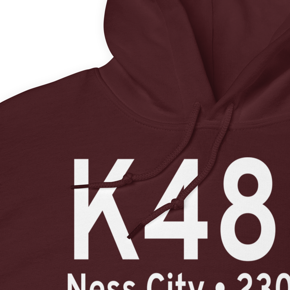 Ness City Municipal Airport (K48K) ICAO Hoodie Sweatshirt 