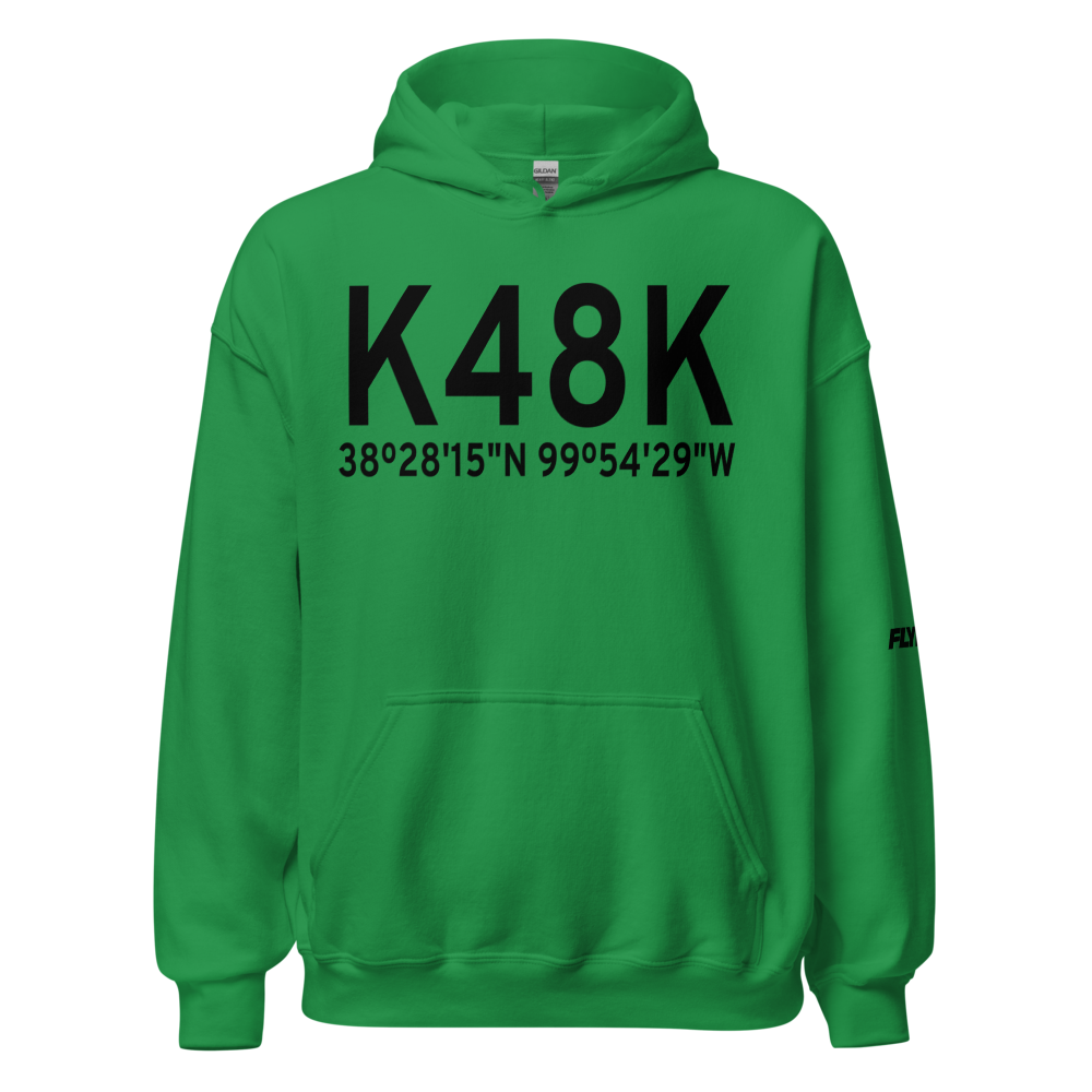 Ness City Municipal Airport (K48K) ICAO Hoodie Sweatshirt 