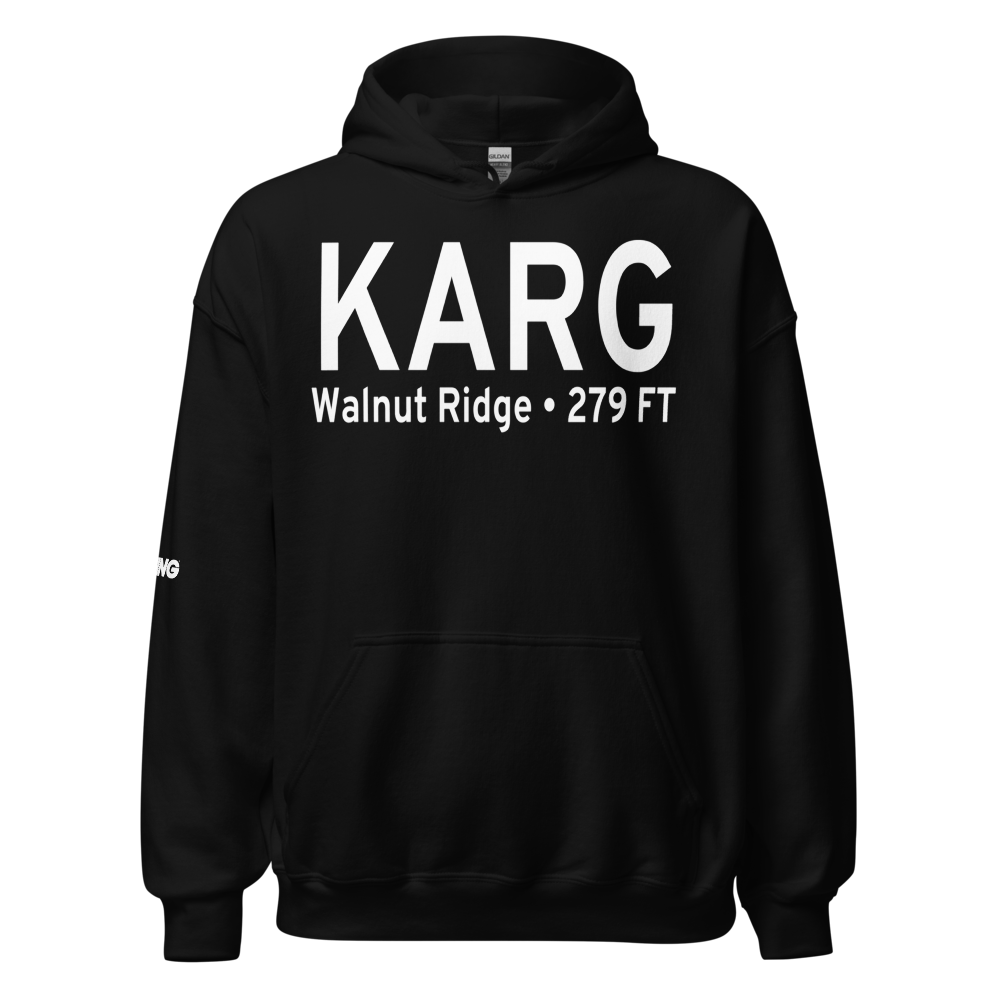 Walnut Ridge Regional Airport (KARG) ICAO Hoodie Sweatshirt 