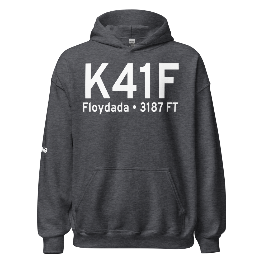 Floydada Municipal Airport (K41F) ICAO Hoodie Sweatshirt 