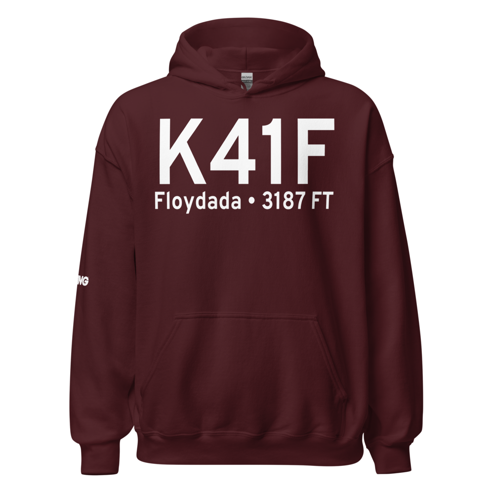 Floydada Municipal Airport (K41F) ICAO Hoodie Sweatshirt 