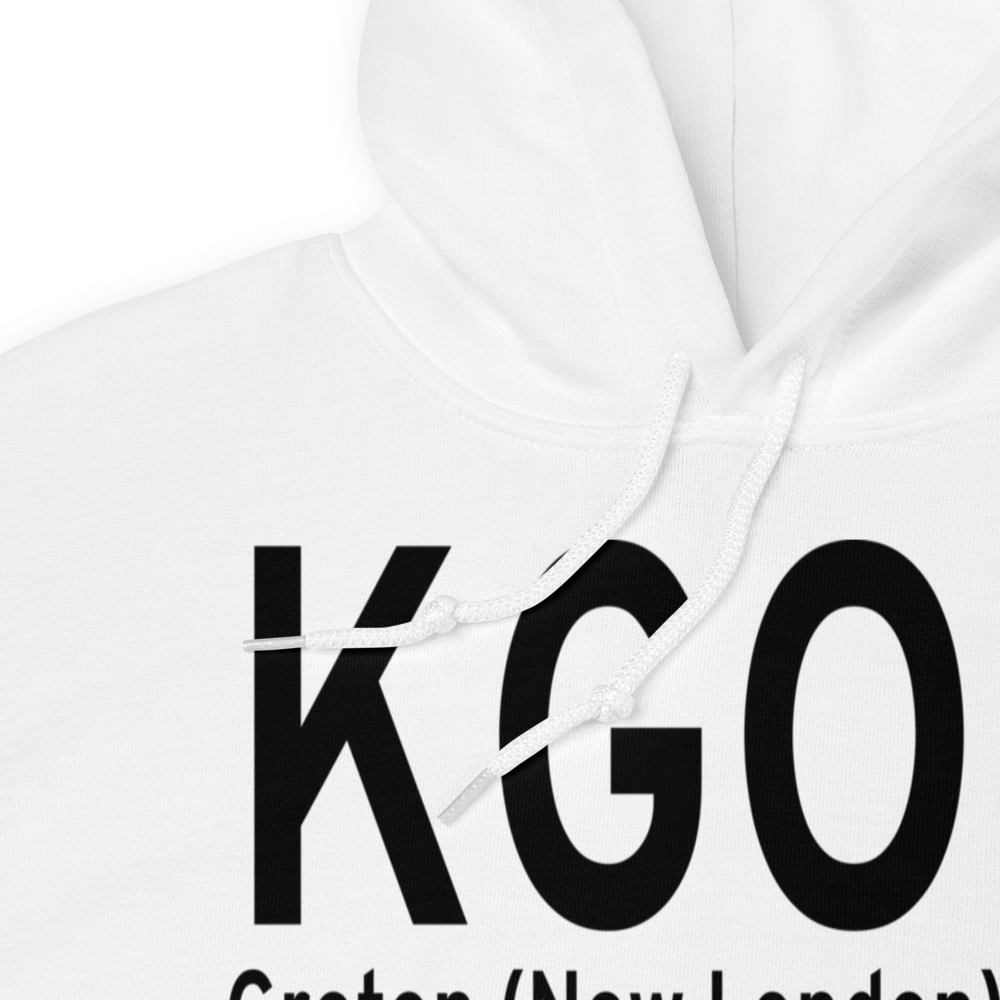 Groton New London Airport (KGON) ICAO Hoodie Sweatshirt 