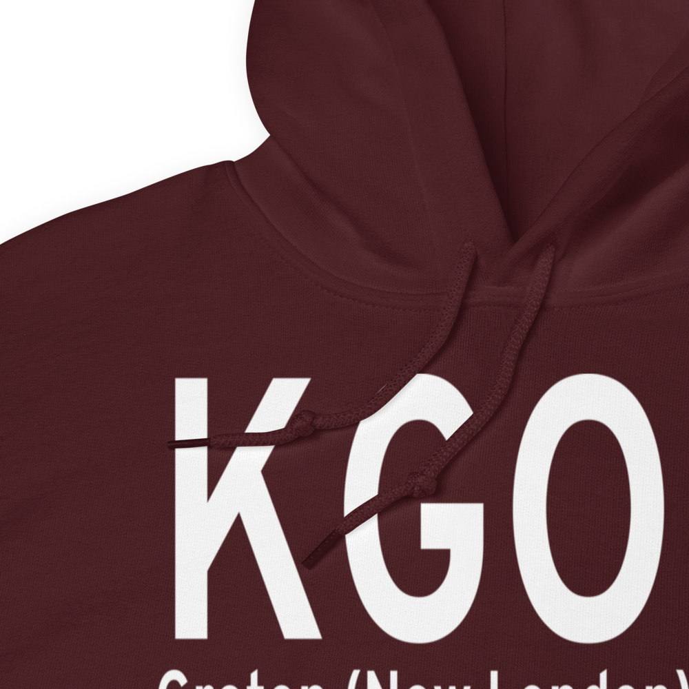 Groton New London Airport (KGON) ICAO Hoodie Sweatshirt 