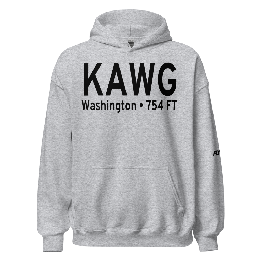 Washington Municipal Airport (KAWG) ICAO Hoodie Sweatshirt 