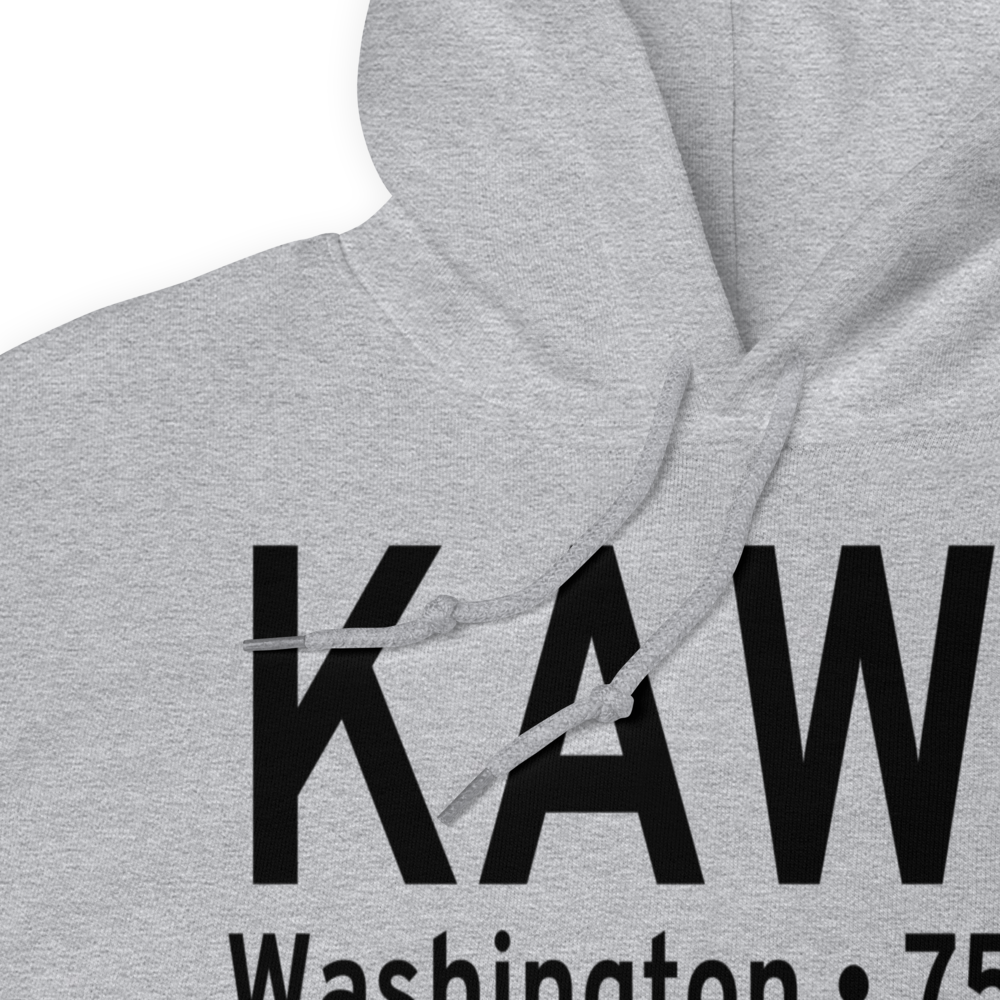Washington Municipal Airport (KAWG) ICAO Hoodie Sweatshirt 
