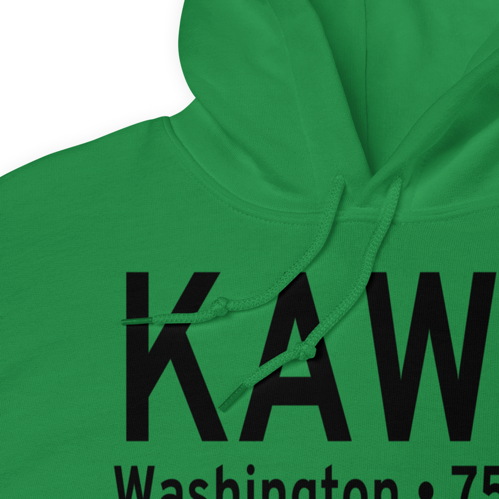 Washington Municipal Airport (KAWG) ICAO Hoodie Sweatshirt 