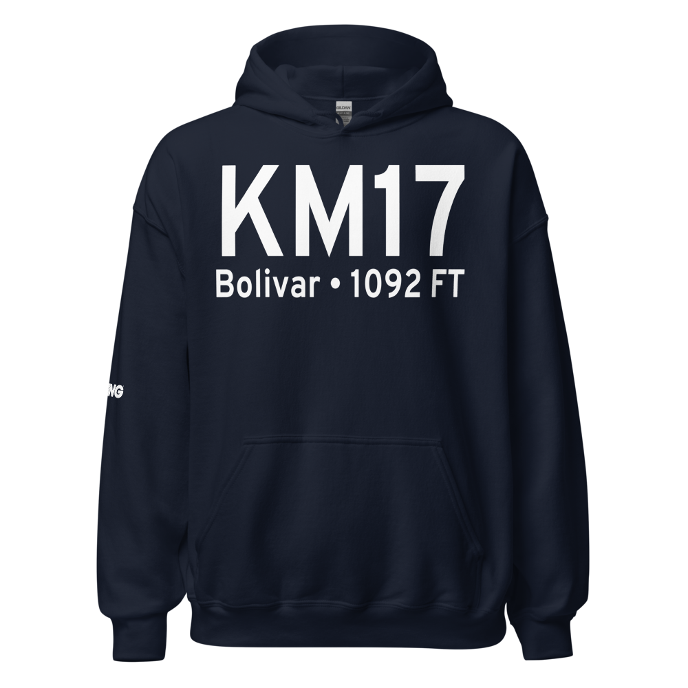 Bolivar Municipal Airport (KM17) ICAO Hoodie Sweatshirt 