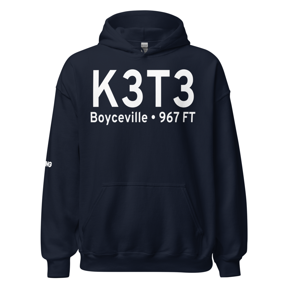 Boyceville Municipal Airport (K3T3) ICAO Hoodie Sweatshirt 