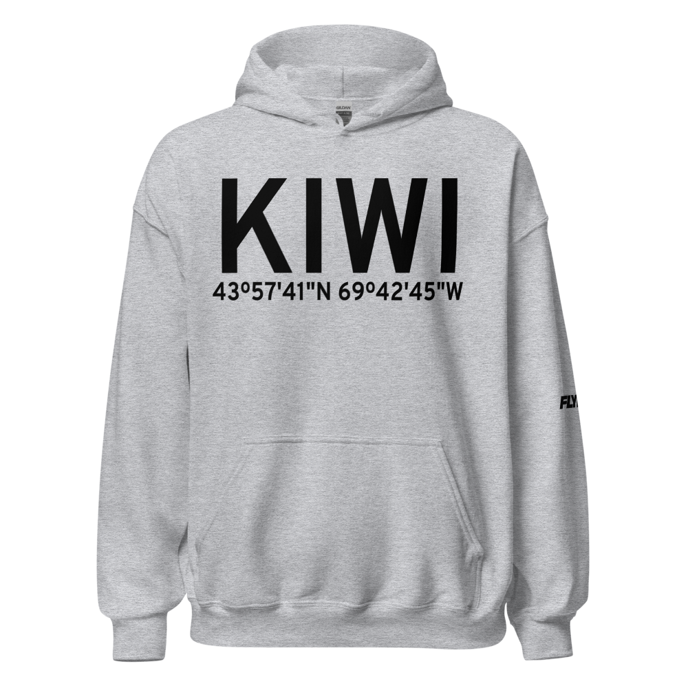 Wiscasset Airport (KIWI) ICAO Hoodie Sweatshirt 