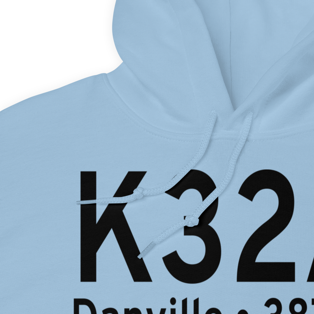 Danville Municipal Airport (K32A) ICAO Hoodie Sweatshirt 