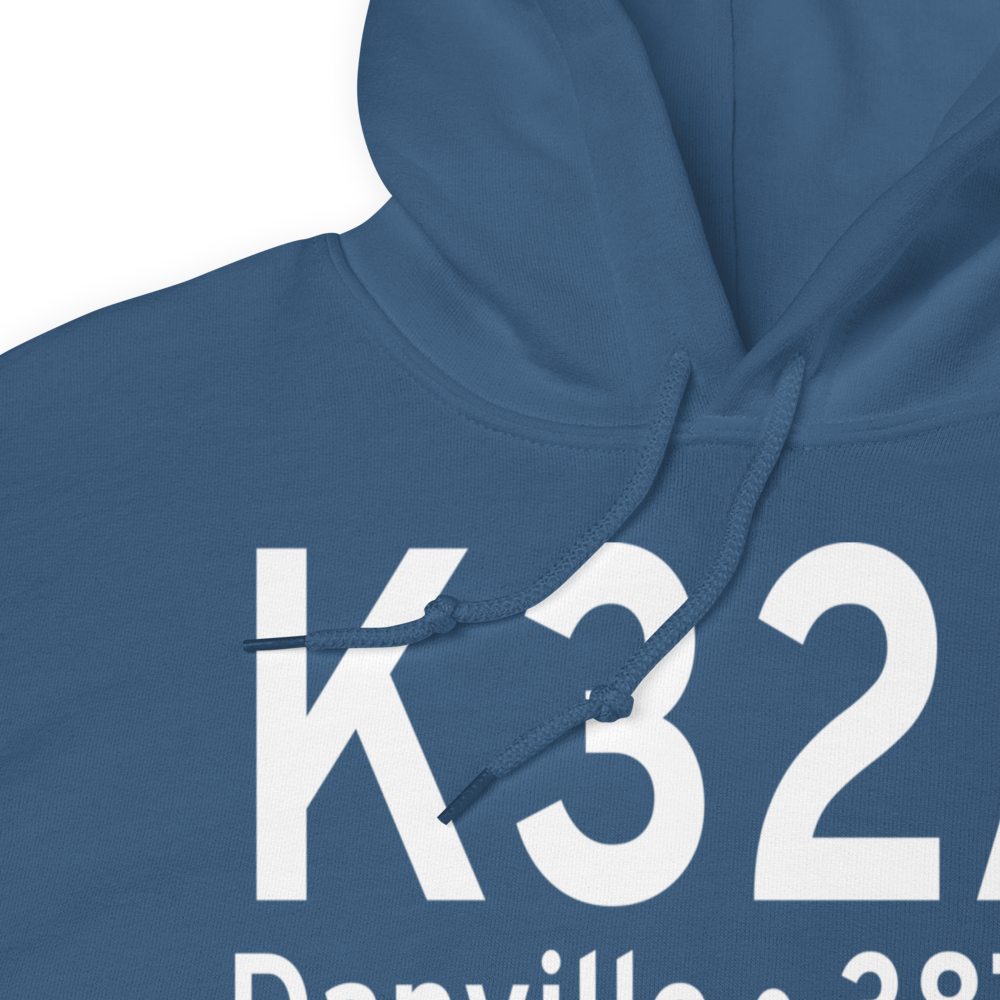Danville Municipal Airport (K32A) ICAO Hoodie Sweatshirt 